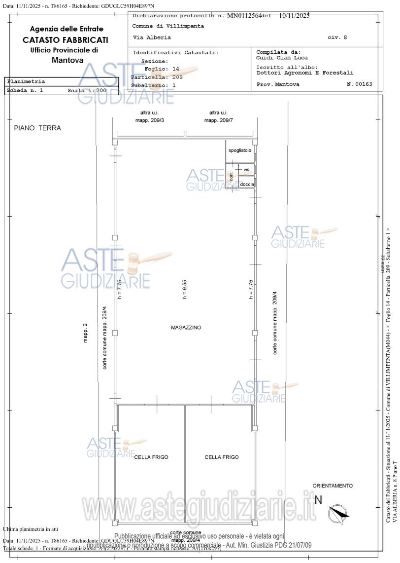 Planimetria del bene