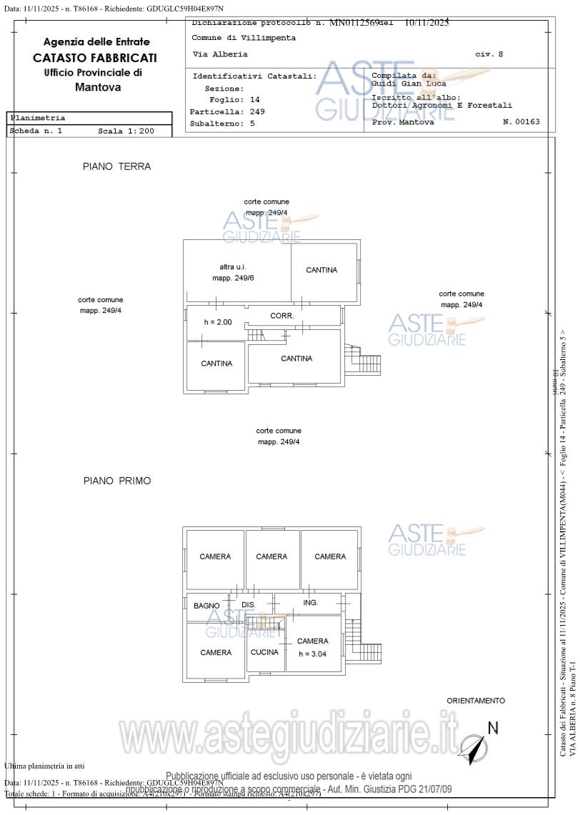 Planimetria del bene