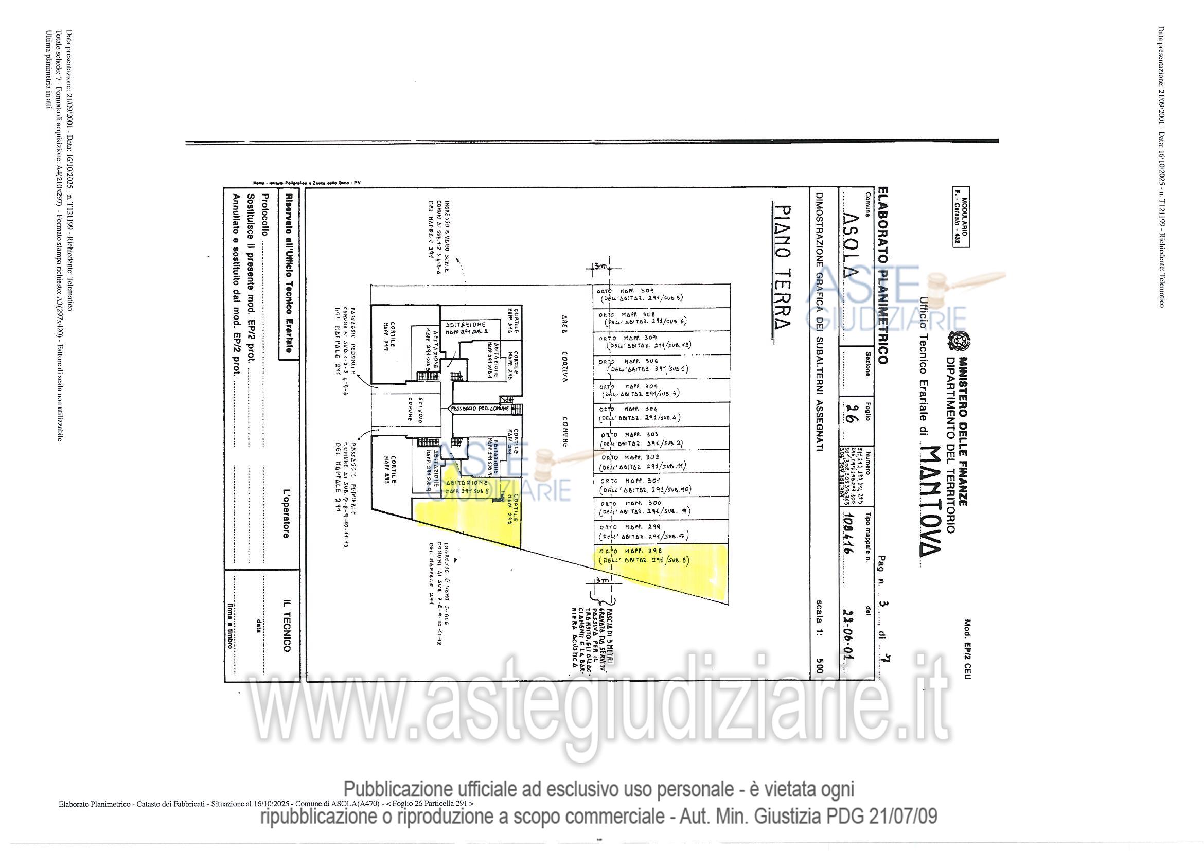 Planimetria del bene