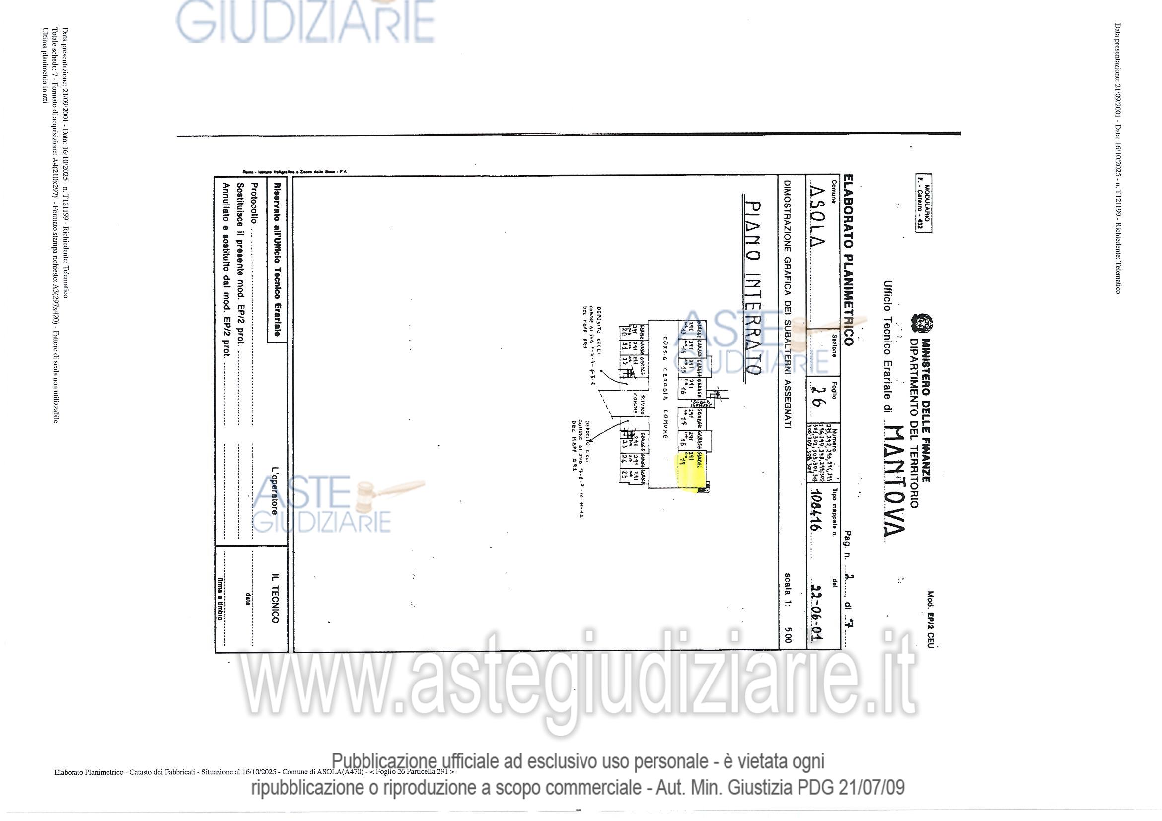 Planimetria del bene