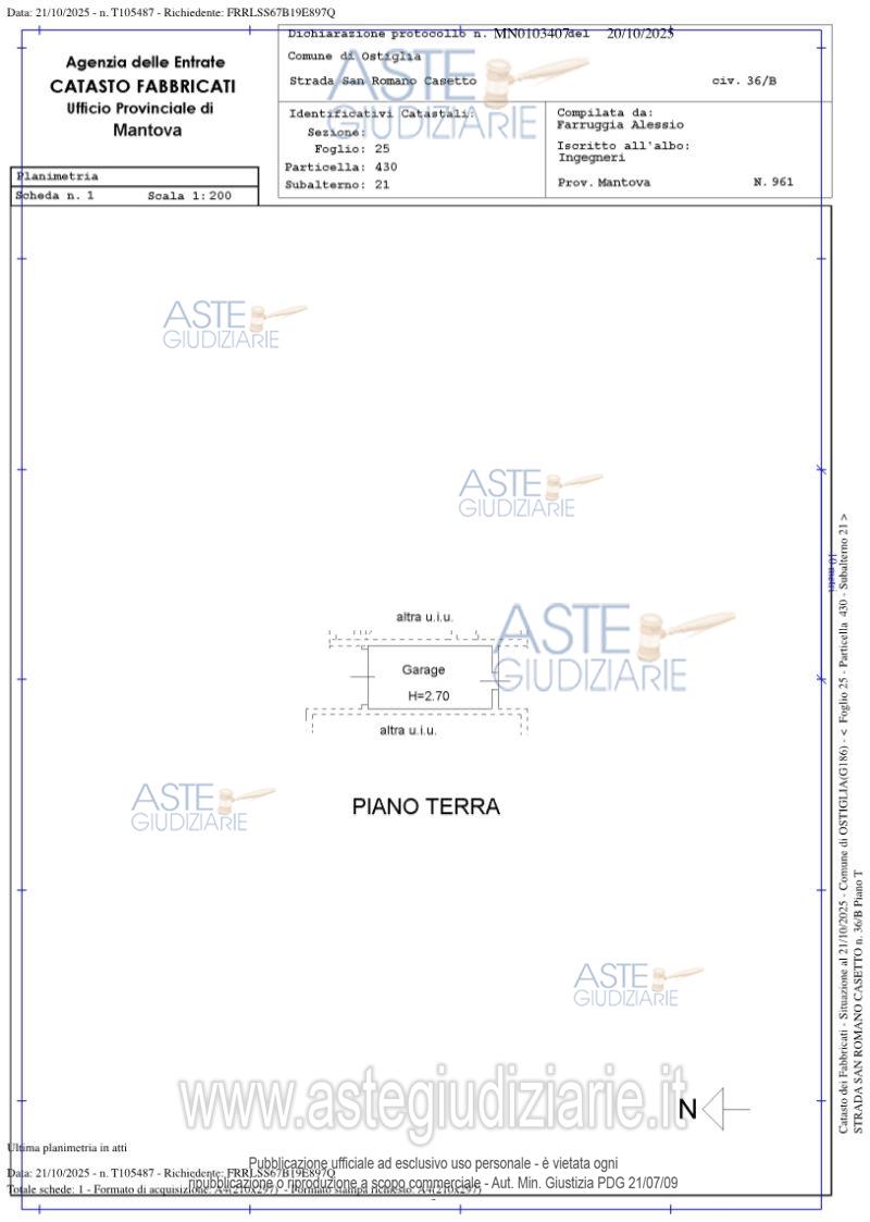 Planimetria del bene