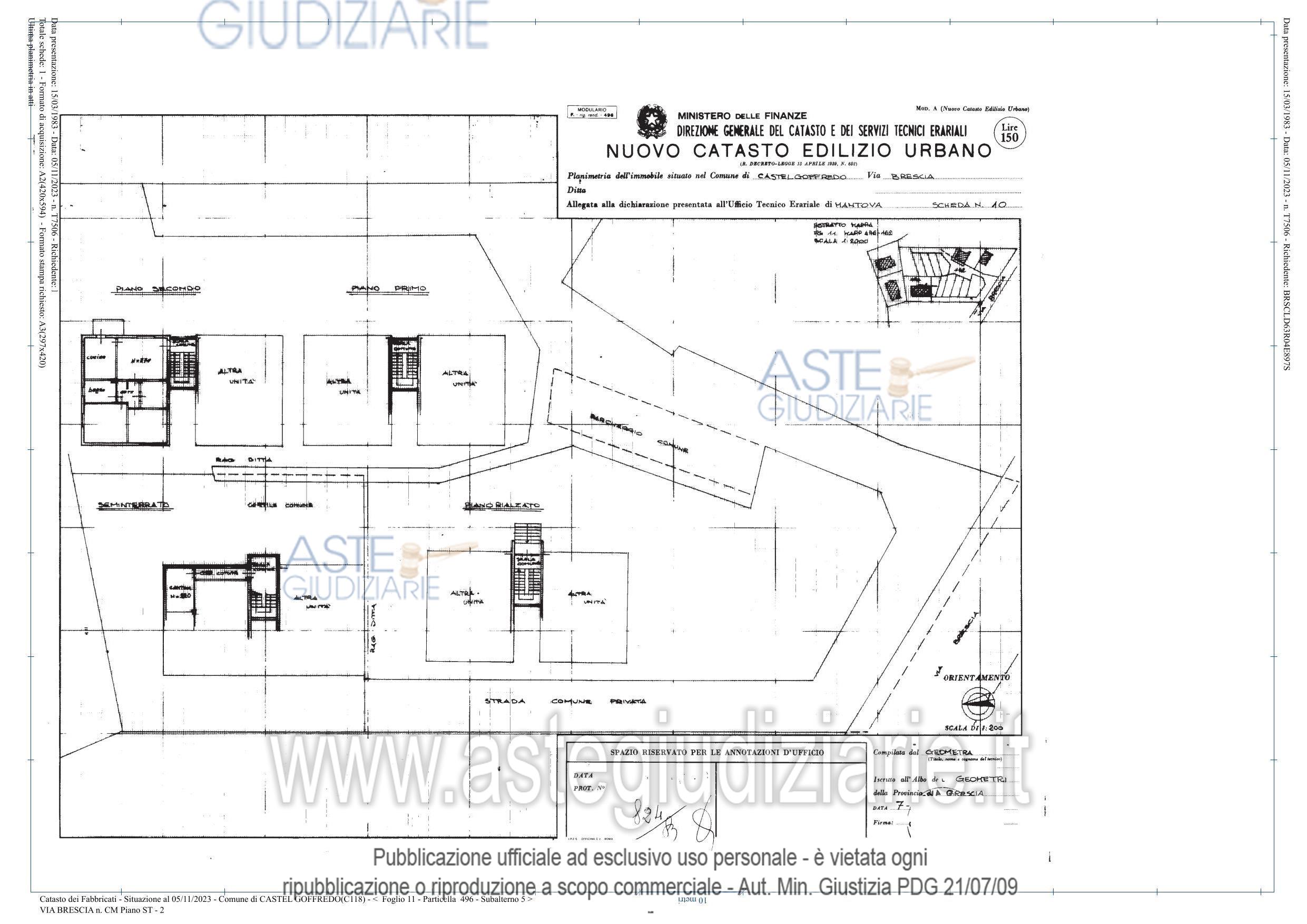 Planimetria del bene