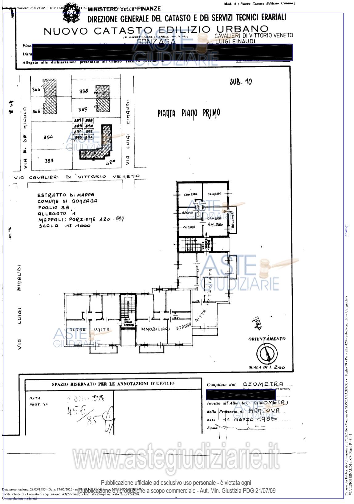 Planimetria del bene