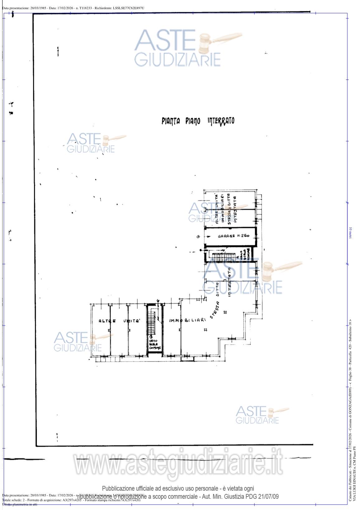 Planimetria del bene