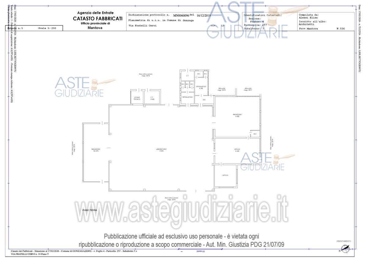 Planimetria del bene