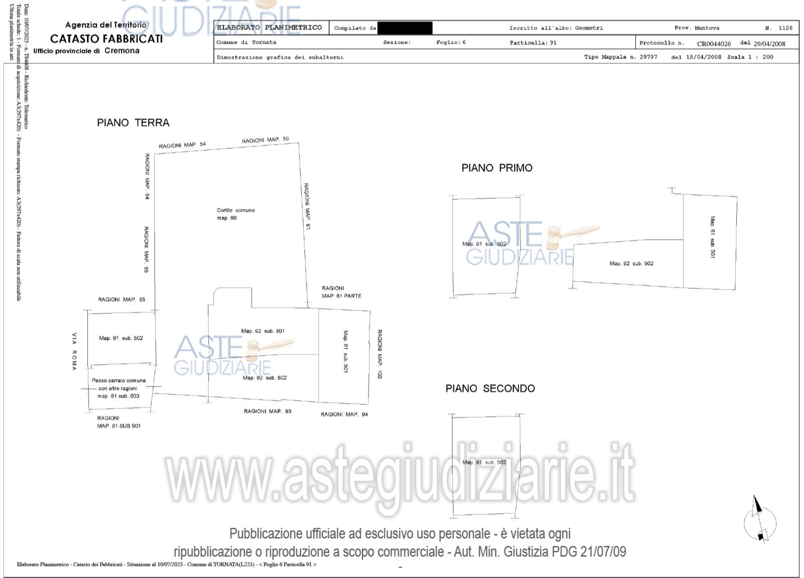 Planimetria del bene