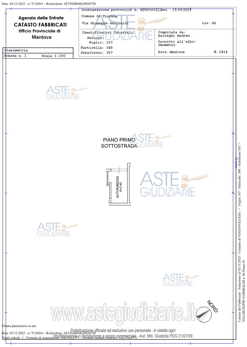 Planimetria del bene