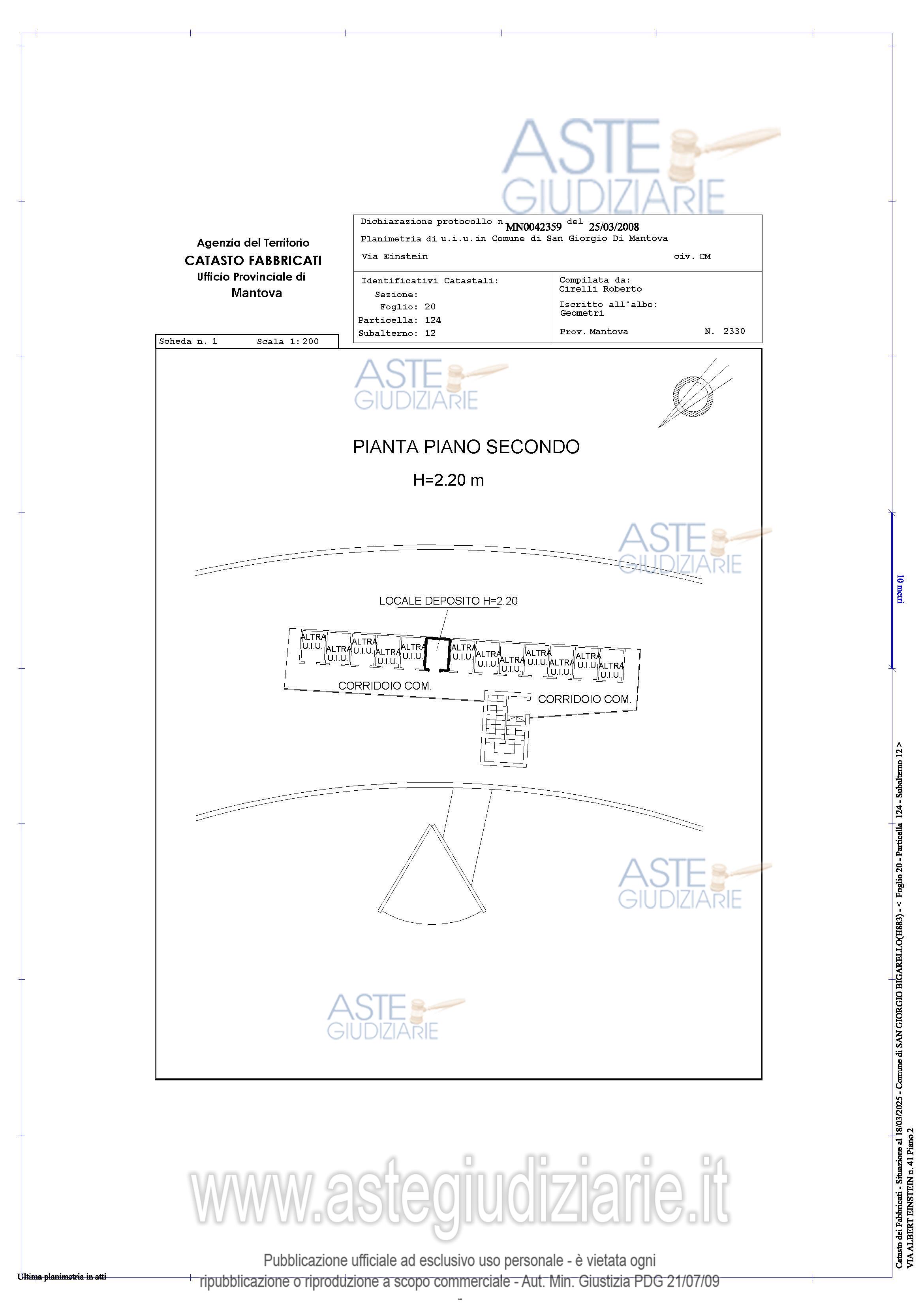 Planimetria del bene