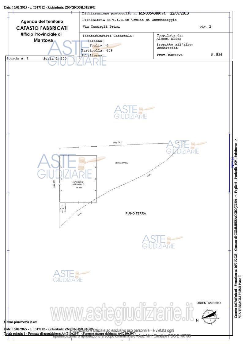 Planimetria del bene