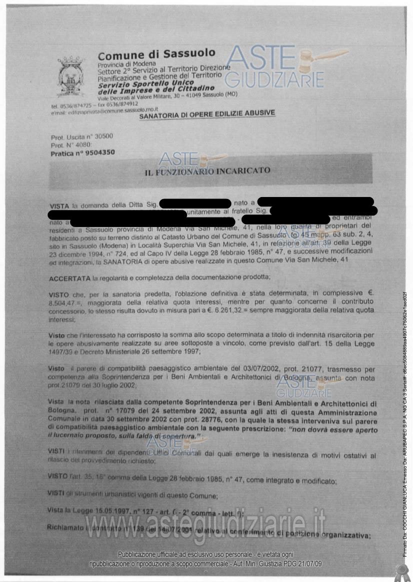 Planimetria del bene