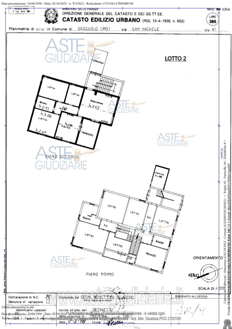 Planimetria del bene