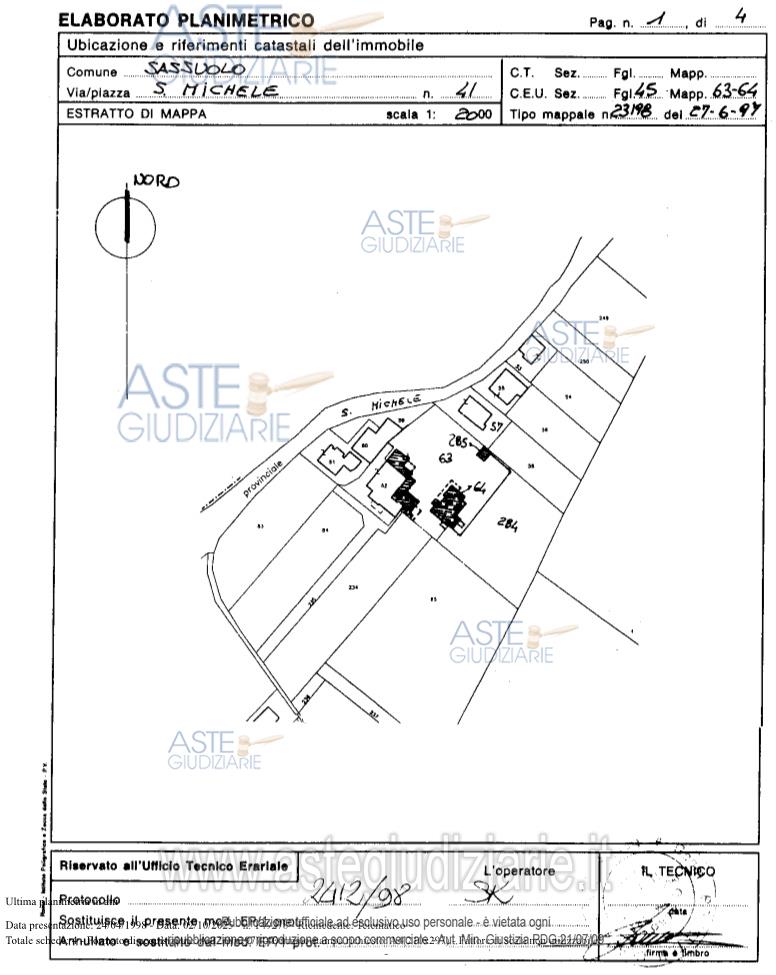 Planimetria del bene