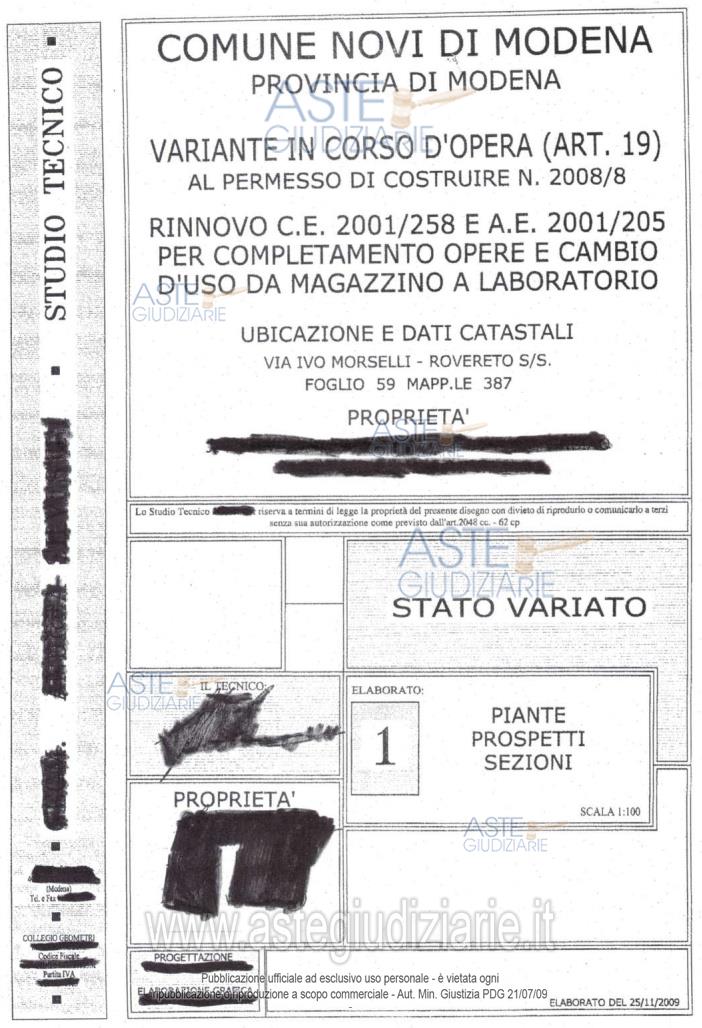 Planimetria del bene