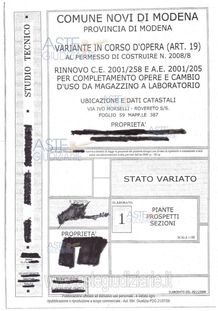 Planimetria del bene
