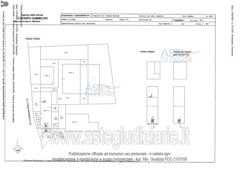 Planimetria del bene