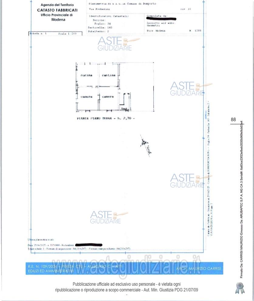 Planimetria del bene
