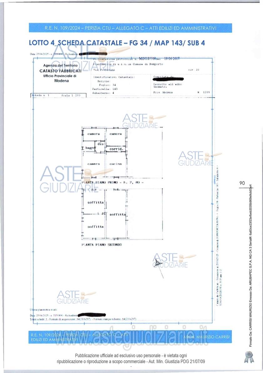 Planimetria del bene