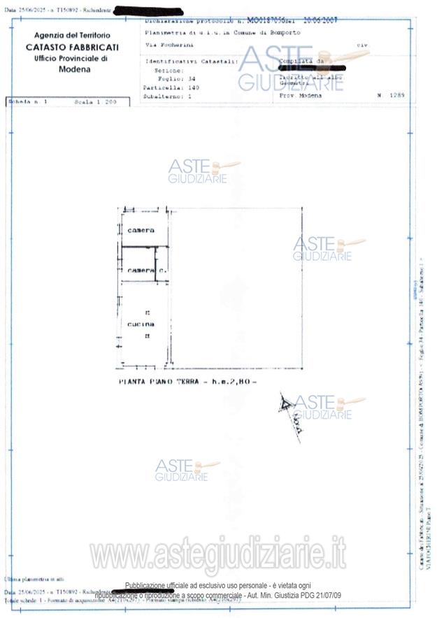 Planimetria del bene