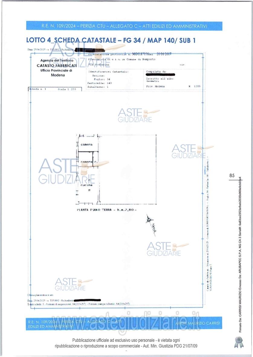 Planimetria del bene