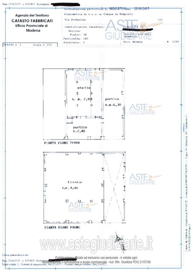 Planimetria del bene