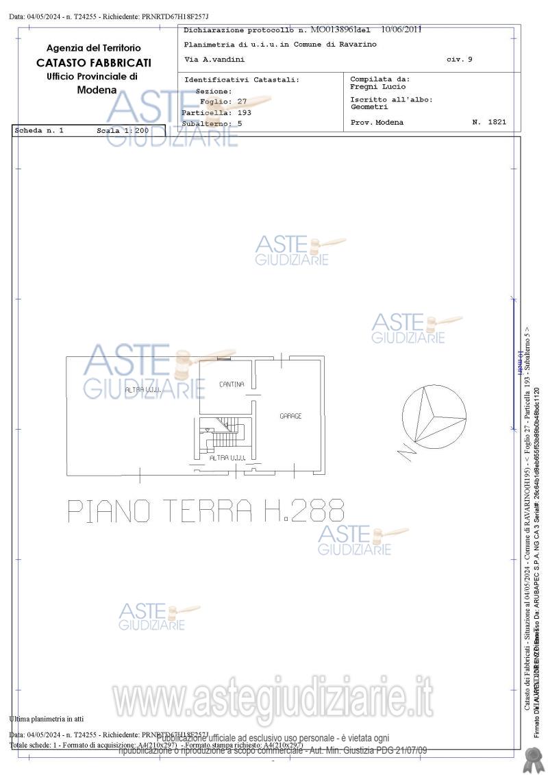 Planimetria del bene