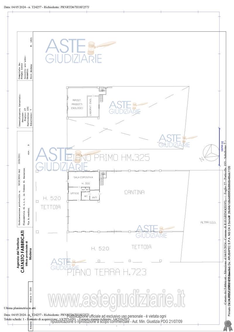 Planimetria del bene
