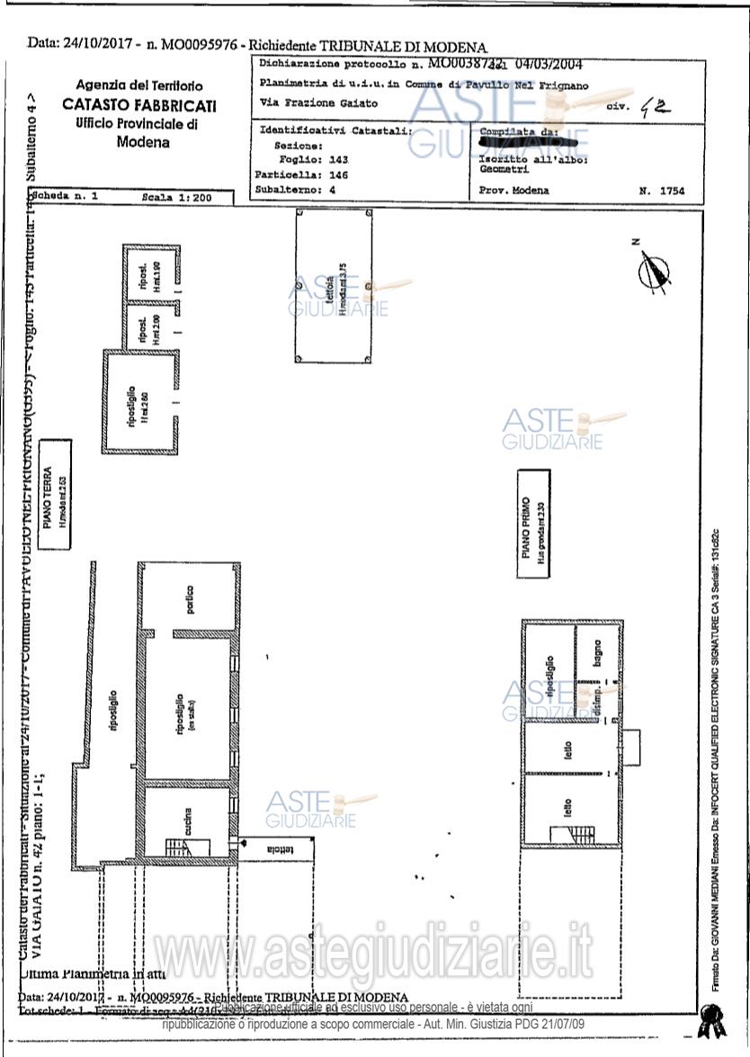 Planimetria del bene