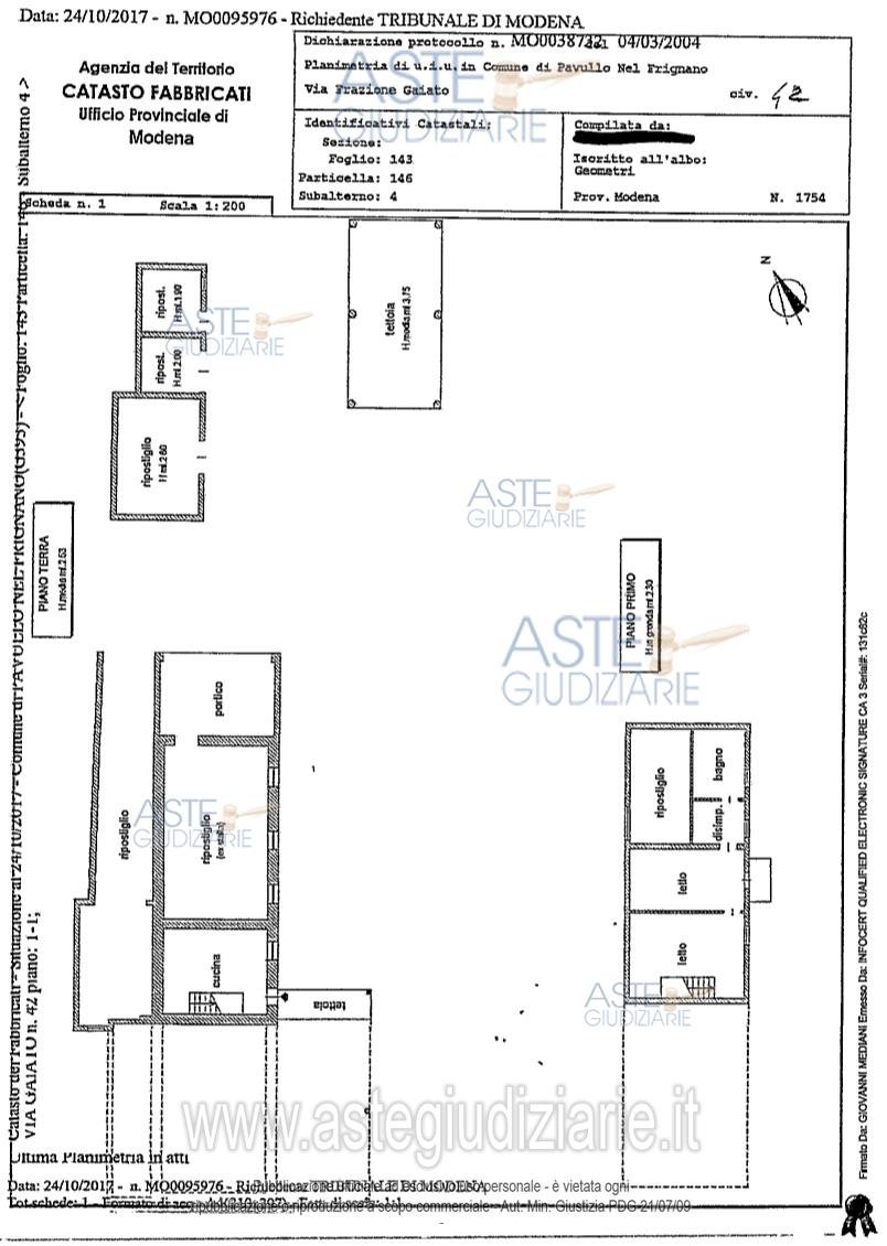 Planimetria del bene