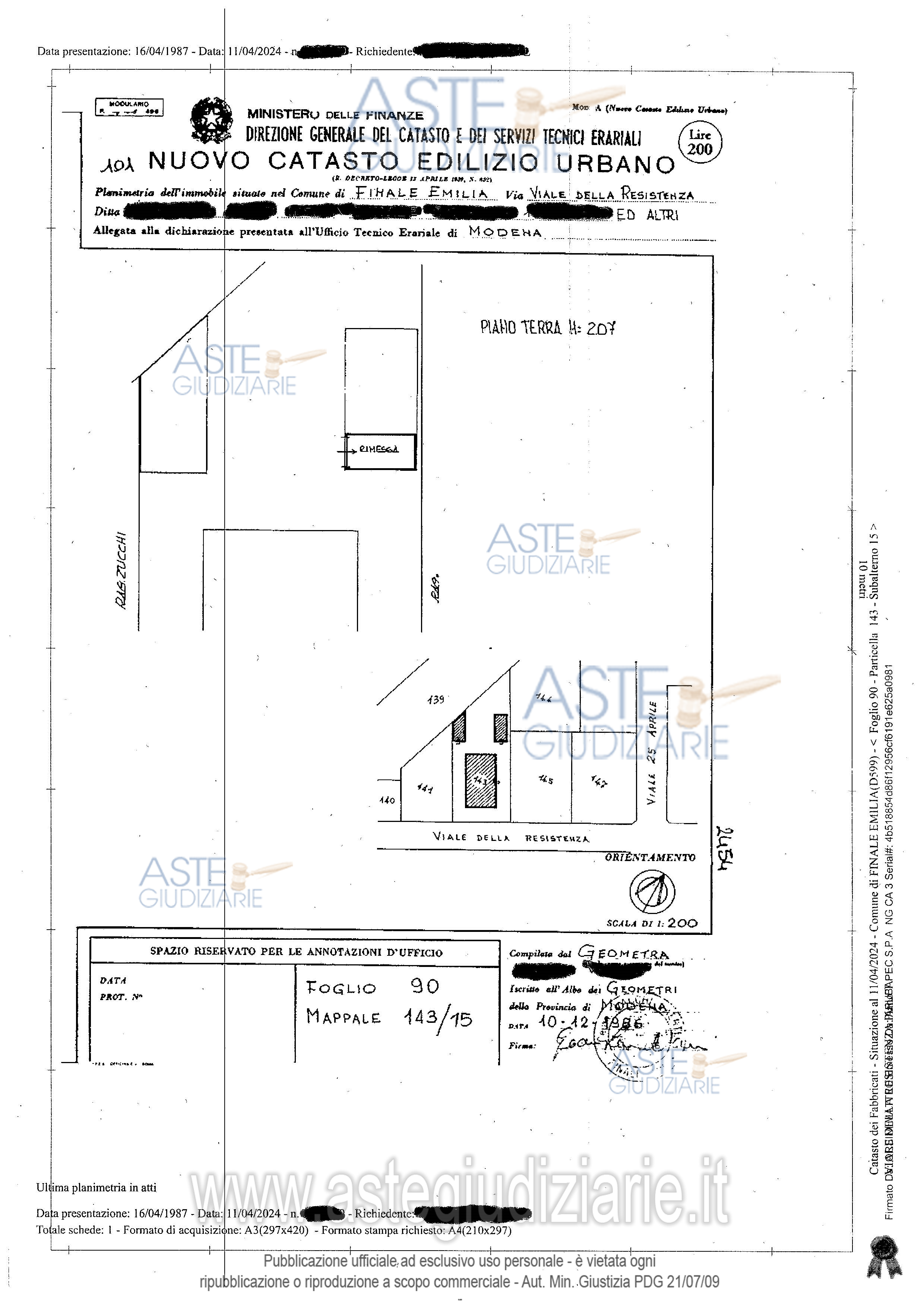 Planimetria del bene