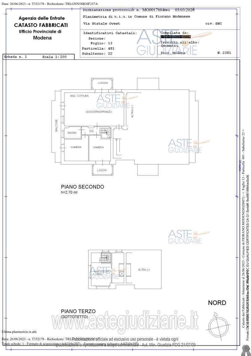 Planimetria del bene