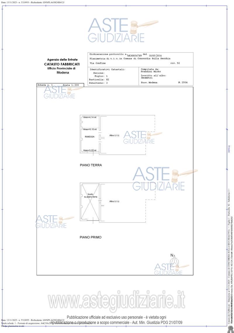 Planimetria del bene