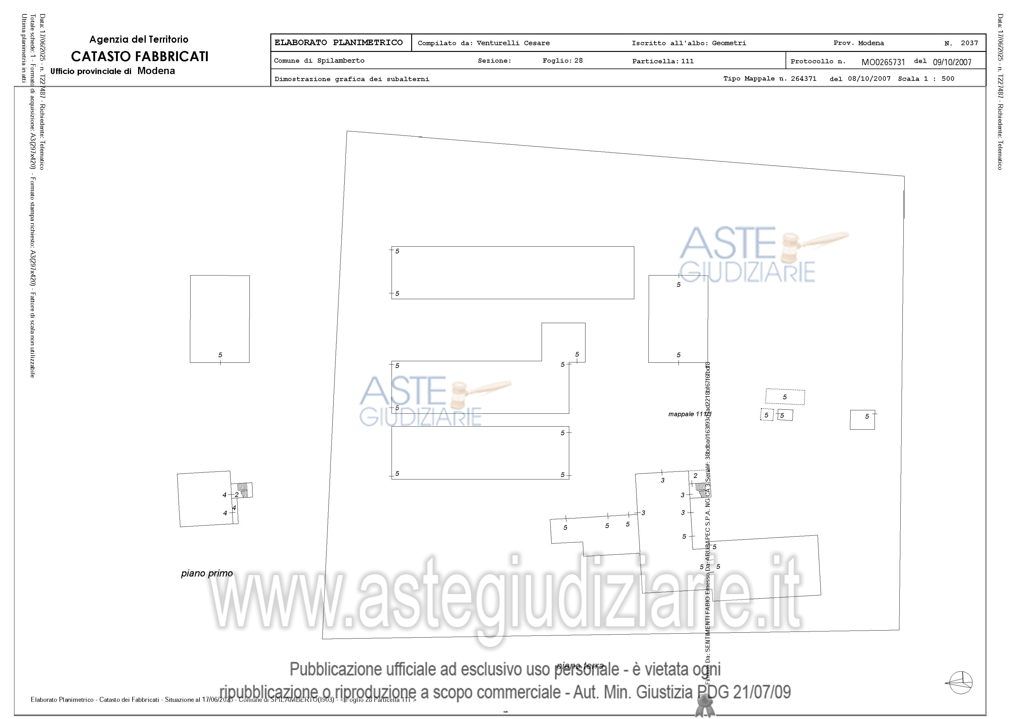 Planimetria del bene