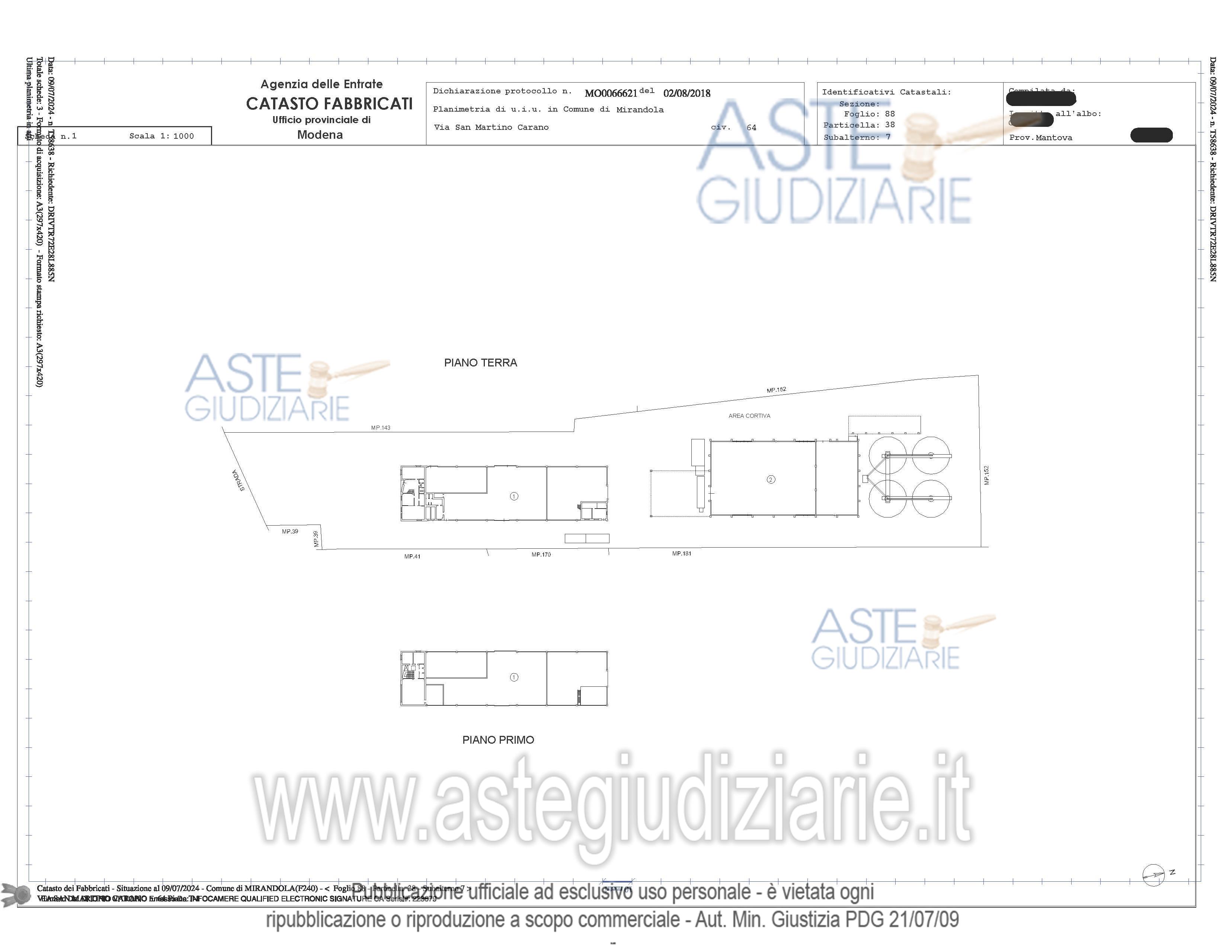 Planimetria del bene