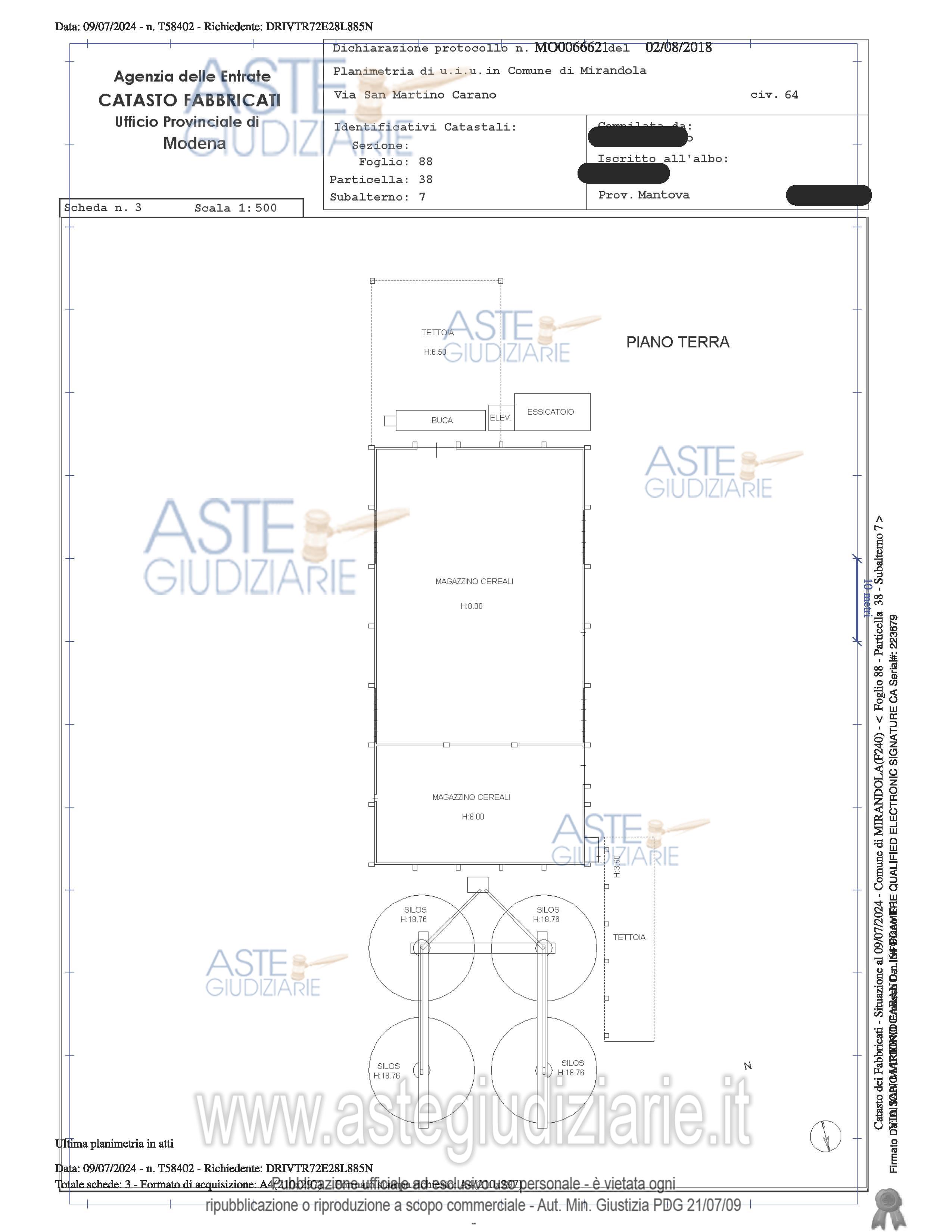 Planimetria del bene