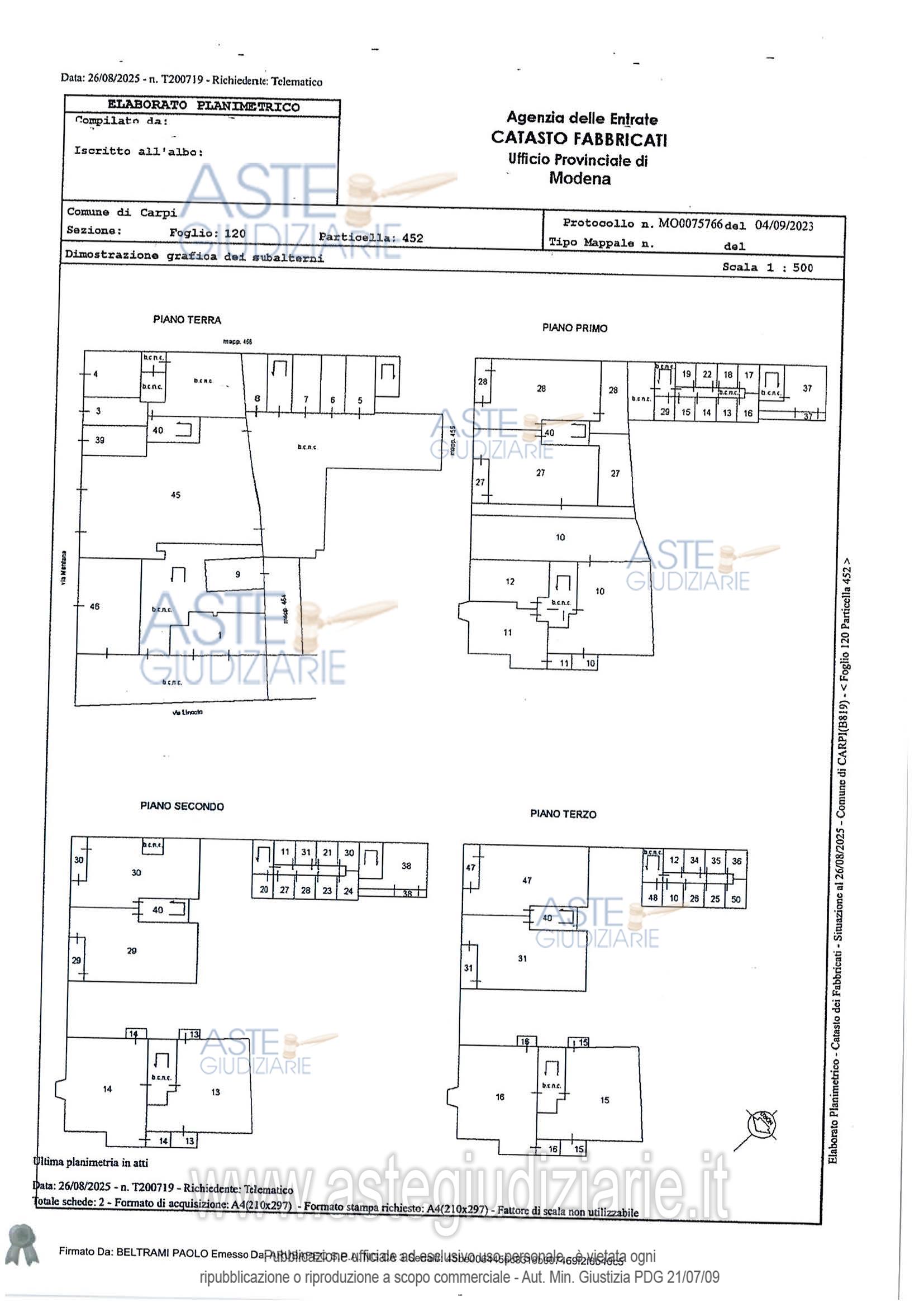 Planimetria del bene