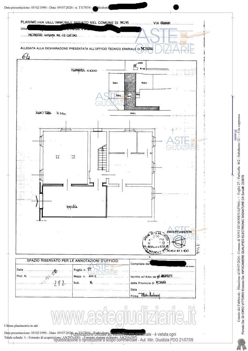 Planimetria del bene