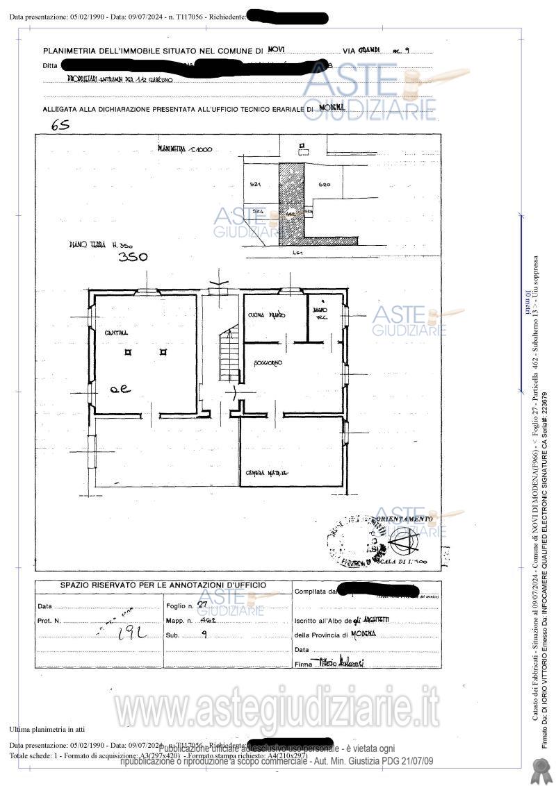 Planimetria del bene