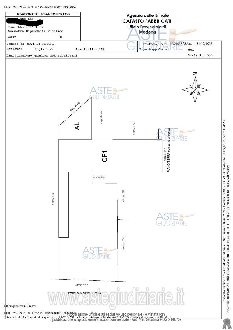 Planimetria del bene