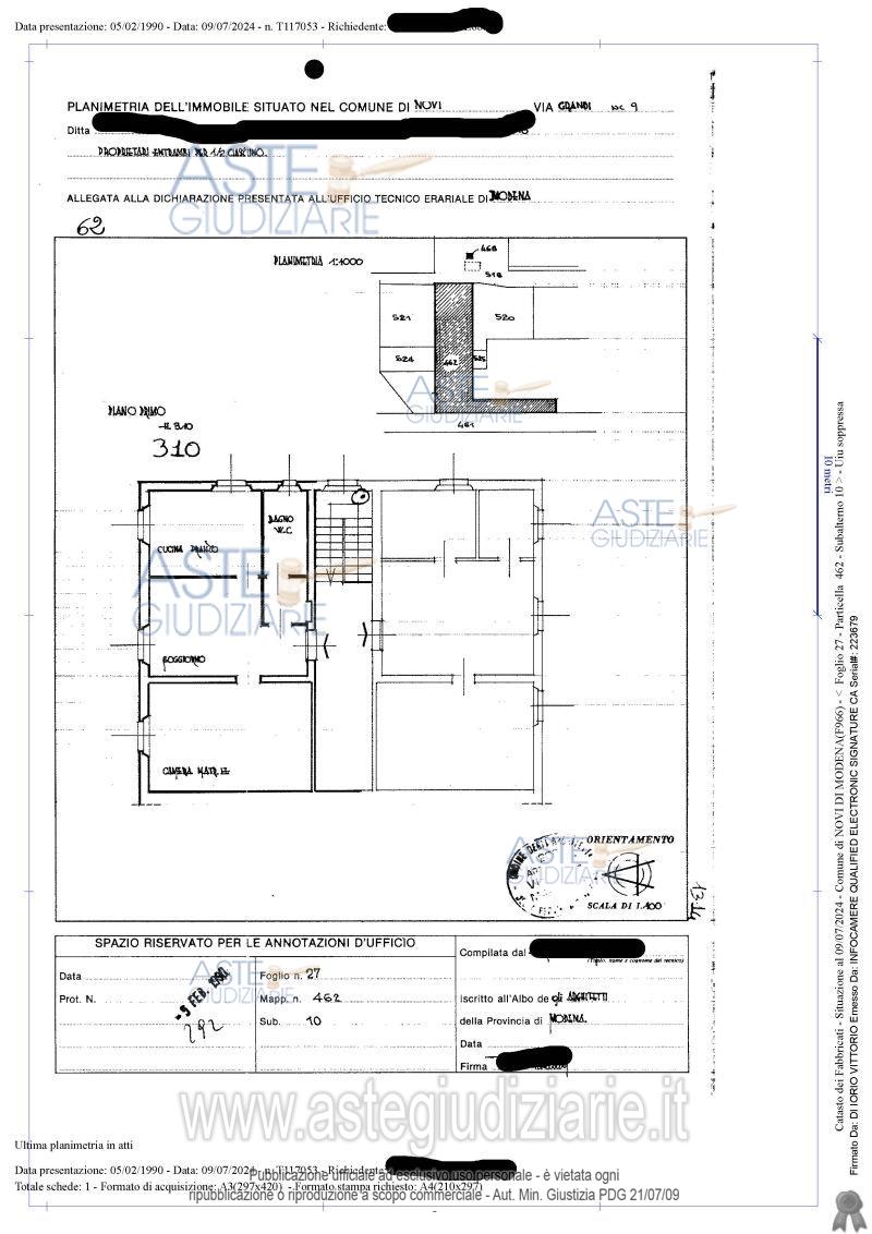 Planimetria del bene