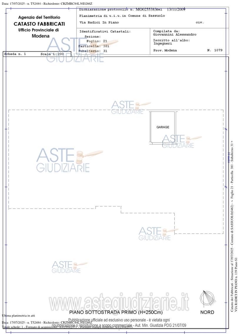 Planimetria del bene