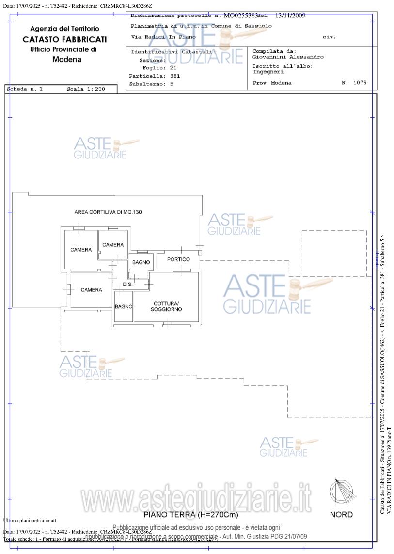 Planimetria del bene
