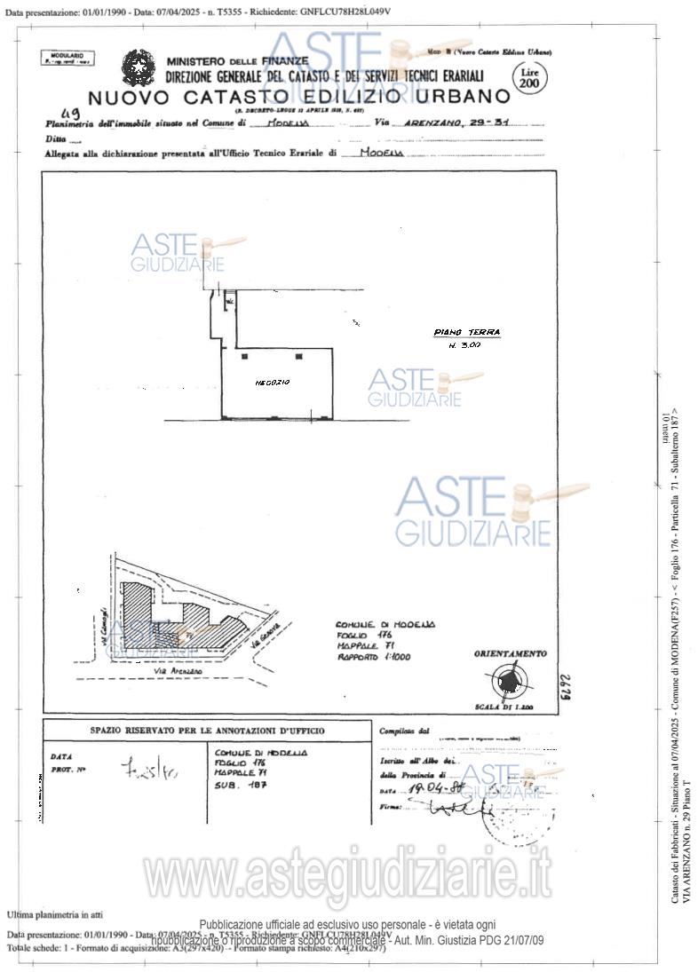 Planimetria del bene