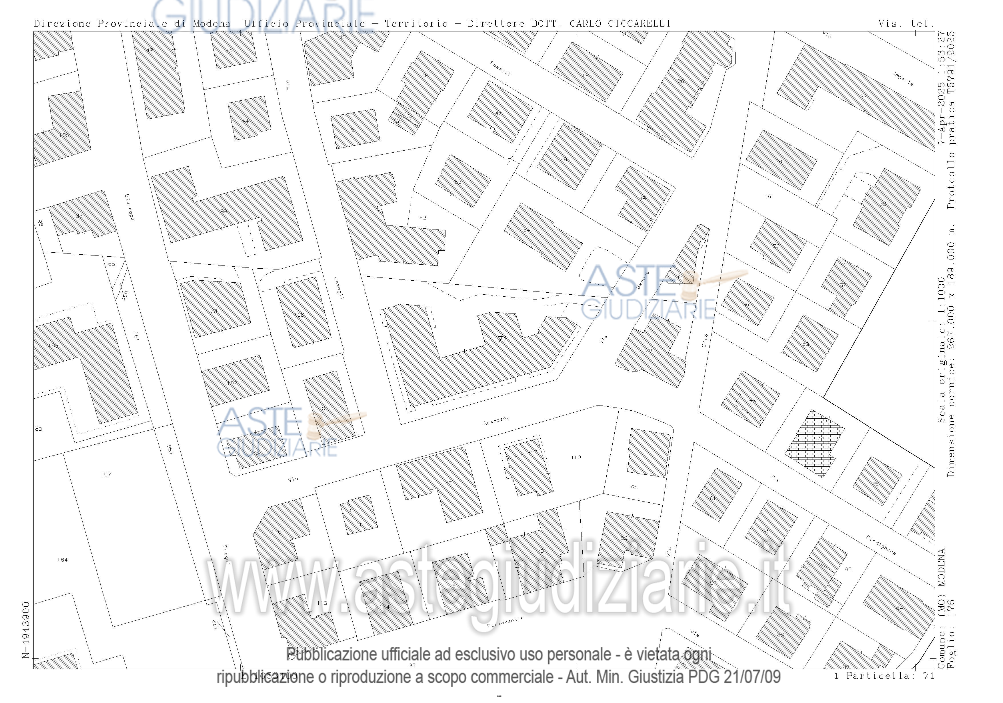 Planimetria del bene