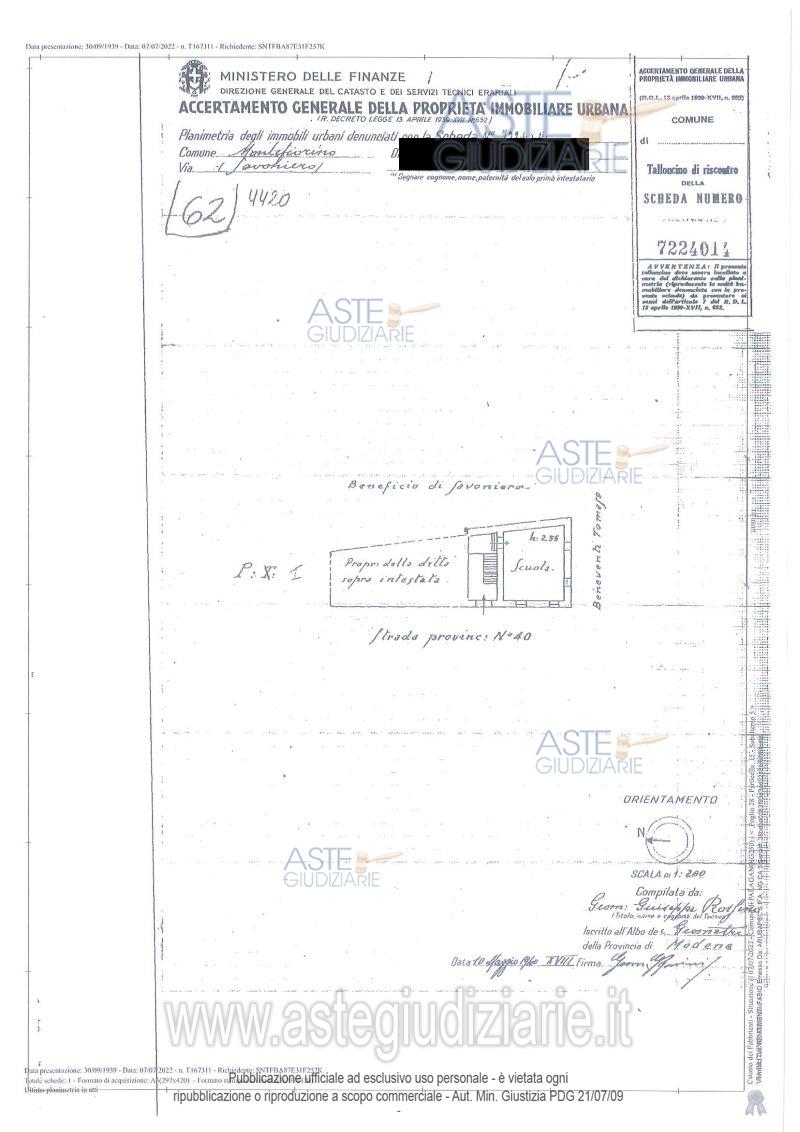 Planimetria del bene