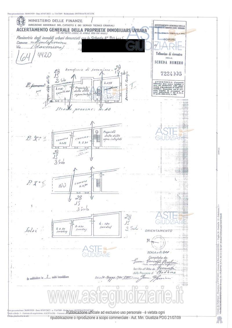 Planimetria del bene