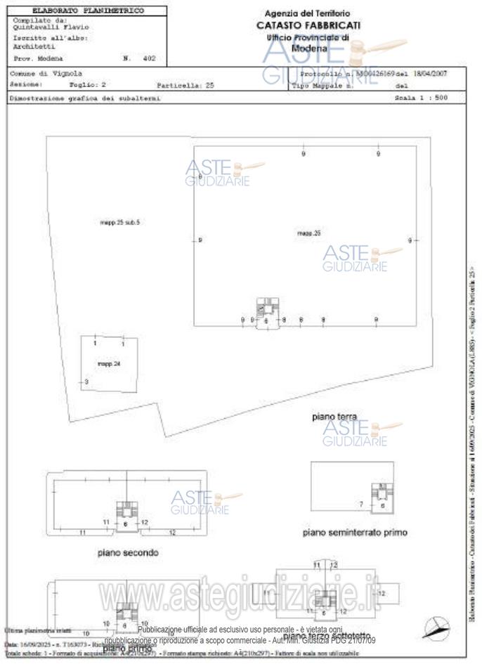 Planimetria del bene