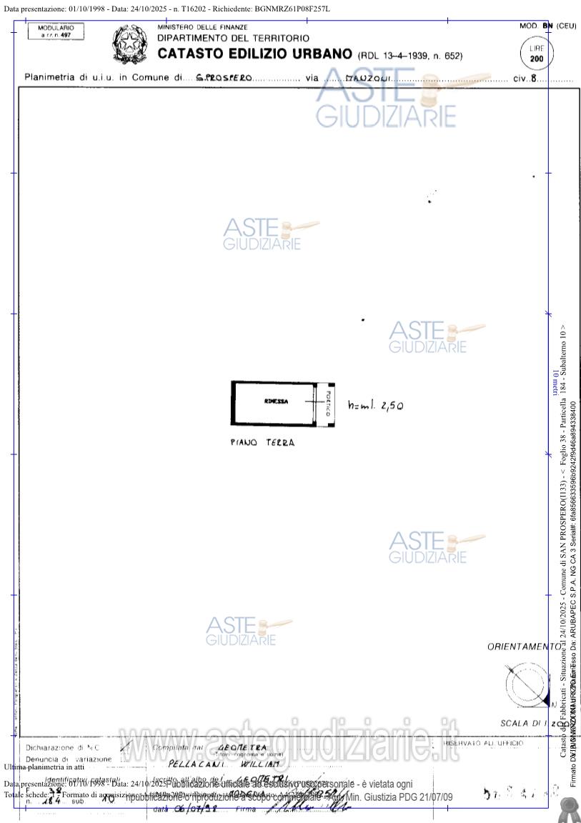 Planimetria del bene