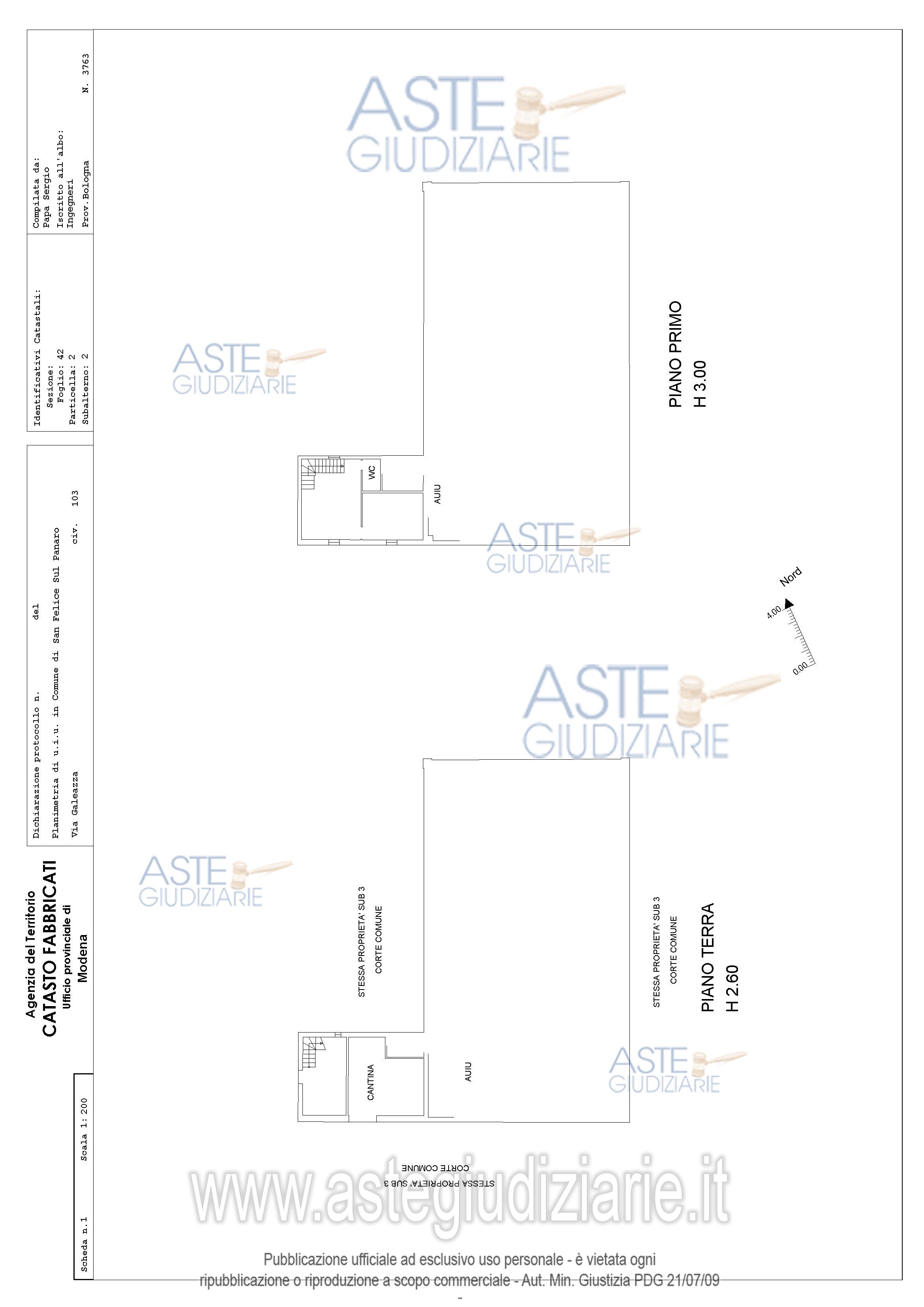 Planimetria del bene