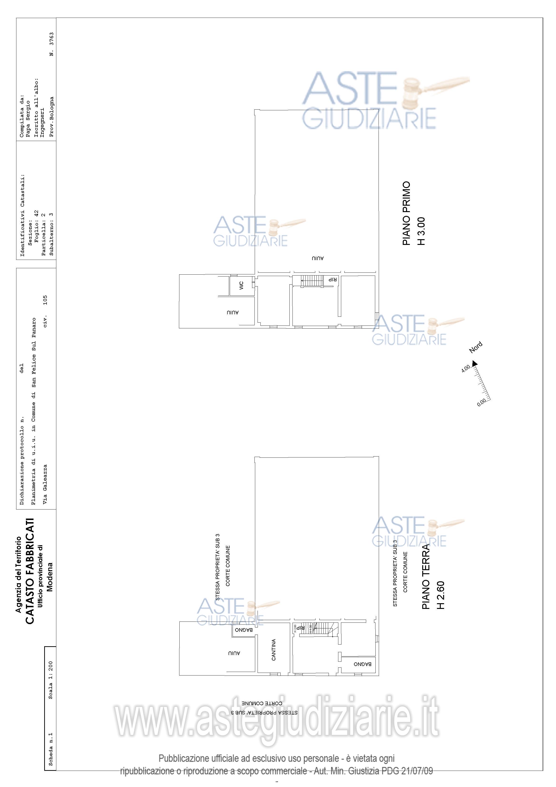 Planimetria del bene