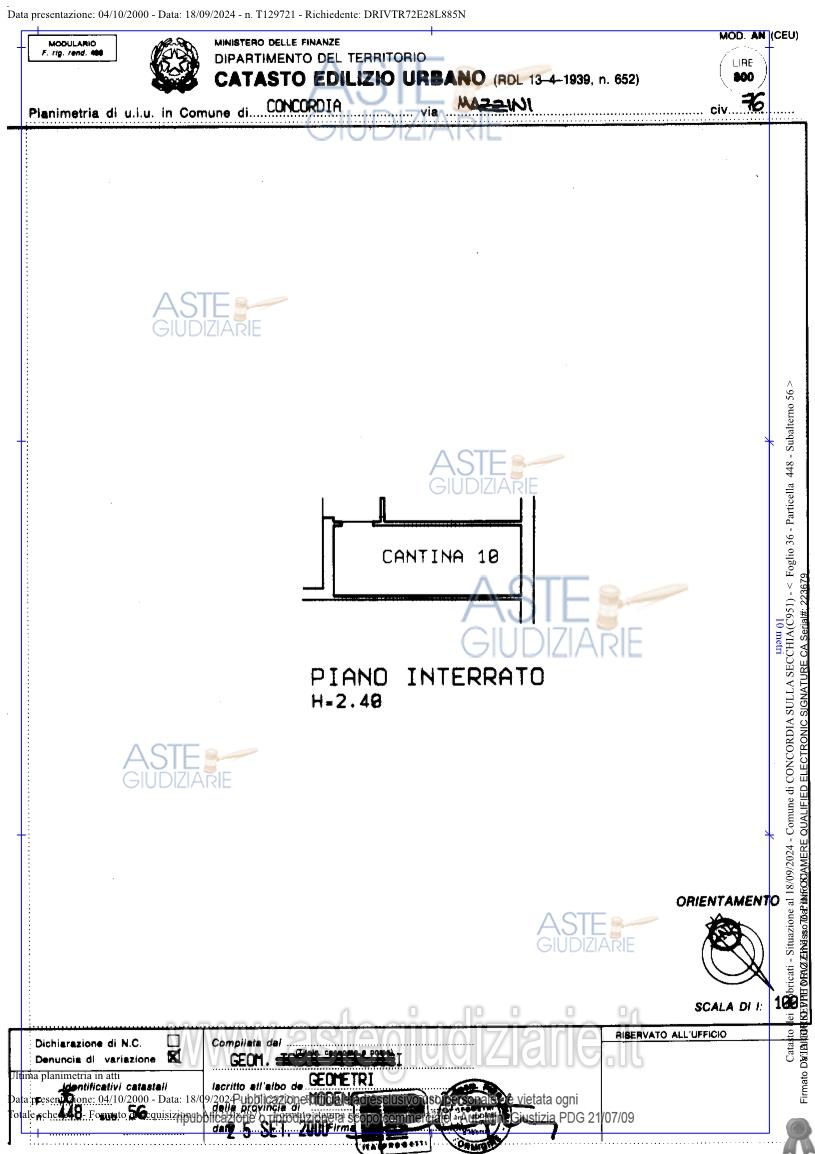 Planimetria del bene